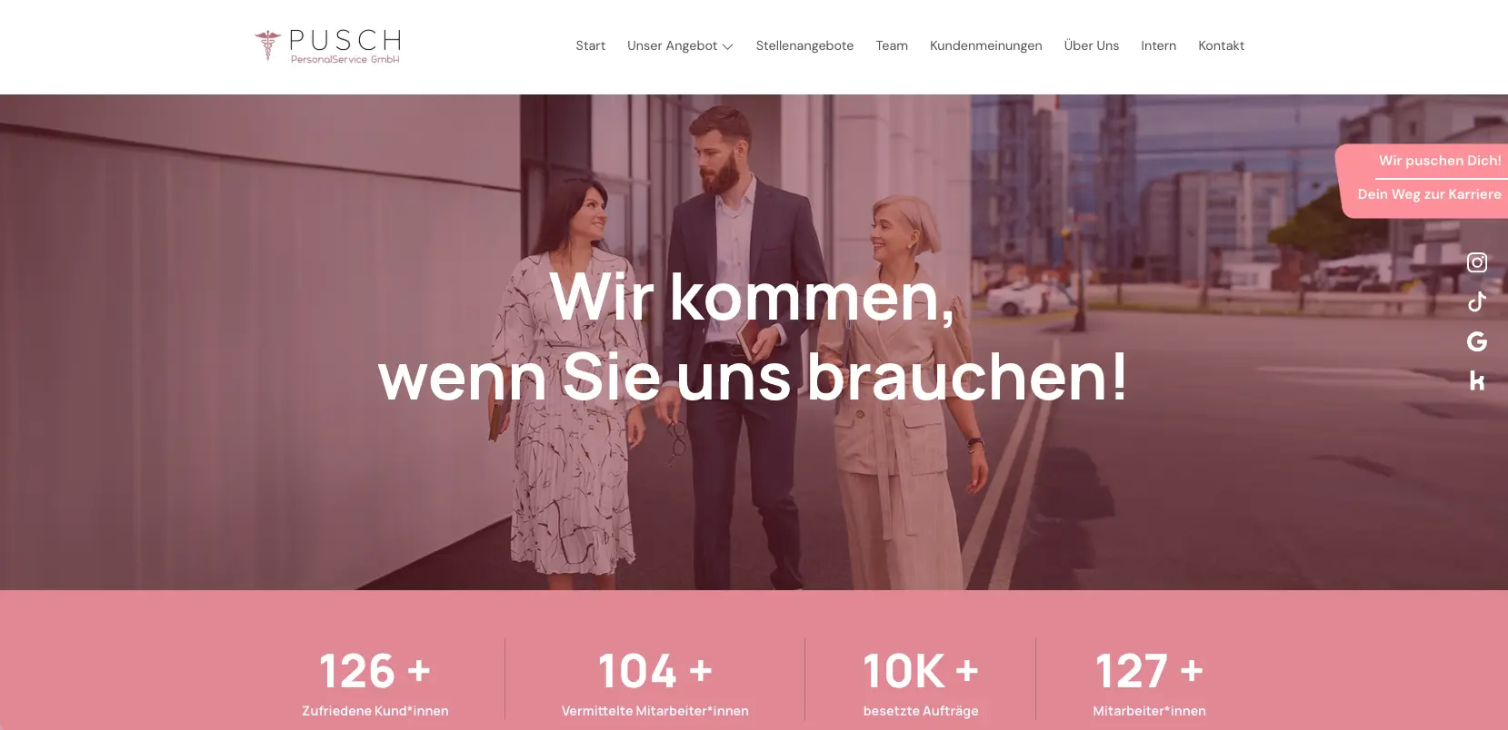 Webdesign, Webentwicklung & SEO für Pusch PersonalService GmbH – Referenz der Ambitive Digitalagentur